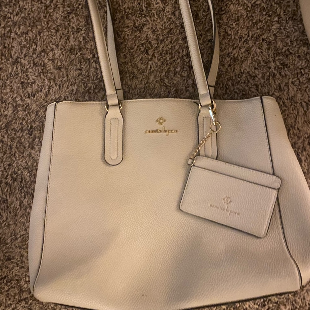 Nanette Lepore Cream Shoulder Bag with Minimalist Design